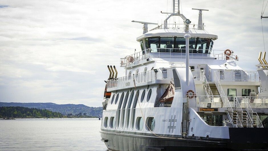 The MS Kongen, a ferry powered by the equivalent of 20 Tesla batteries. Port of Oslo