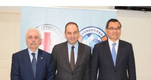 The President of the Hellenic Red Cross Mr. Antonios Avgerinos, the Minister of Shipping and Insular Policy Mr. Yiannis Plakiotakis and the Chairman of PPA S.A. Mr. Yu Zenggang.