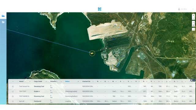 Example of Satellite Screen with Voyage Information